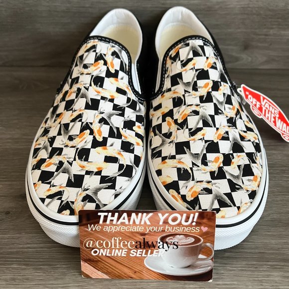 Vans Classic Slip-On Checkerboard Koi Black White Men's NWB - Picture 2 of 8